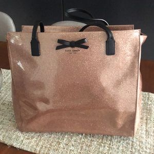 Large Rose Gold Glitter Tote